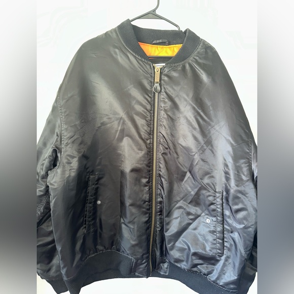 Black Quilted Bomber Jacket with Satin Finish